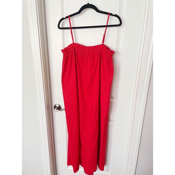 The Good Jane Dresses & Skirts - The Good Jane Red Loose Fitting Midi Dress Adjustable Straps Medium